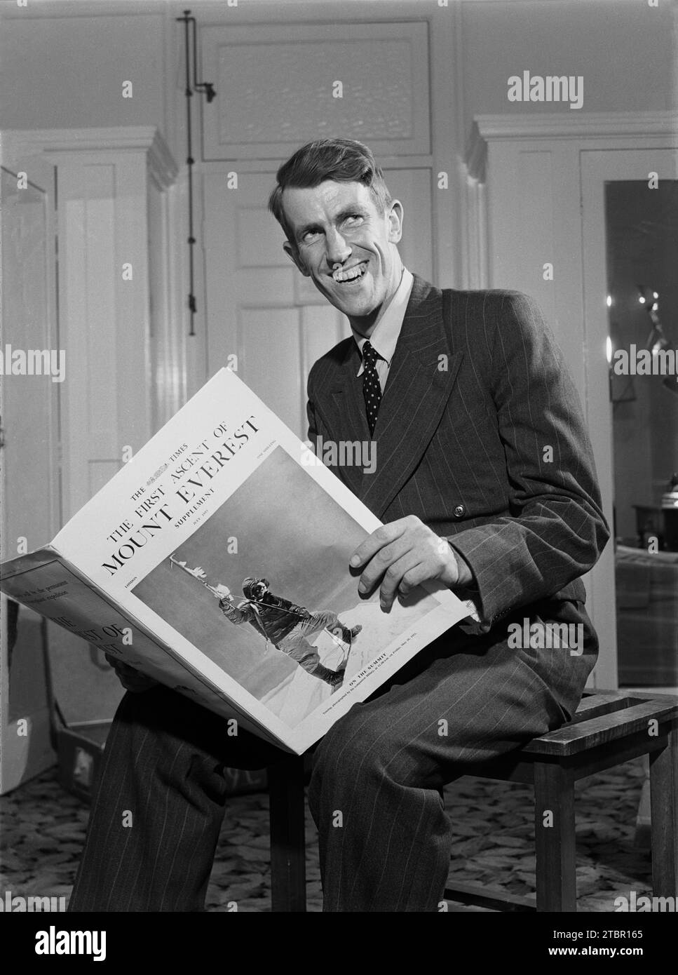 Ritratto Sir Edmund Hillary, Australia, luglio 1953 Foto Stock