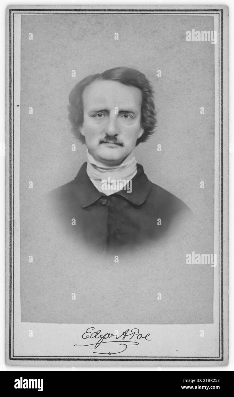 Edgar Allan PoE. Circa 1860 anni Di Mathew Brady Studio. Stampa argento albume Foto Stock