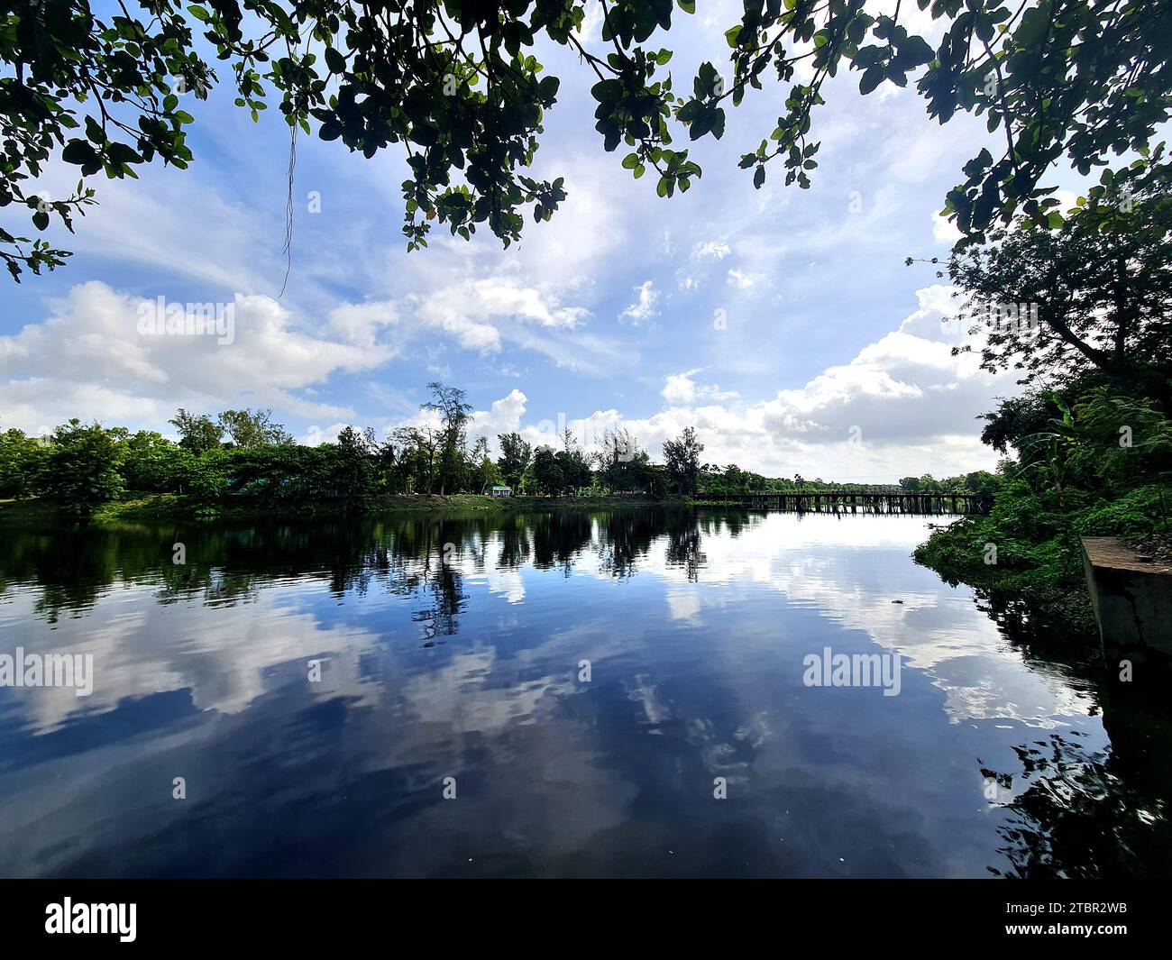 Il bellissimo paesaggio del villaggio rurale del Bengala Occidentale in India. Foto Stock