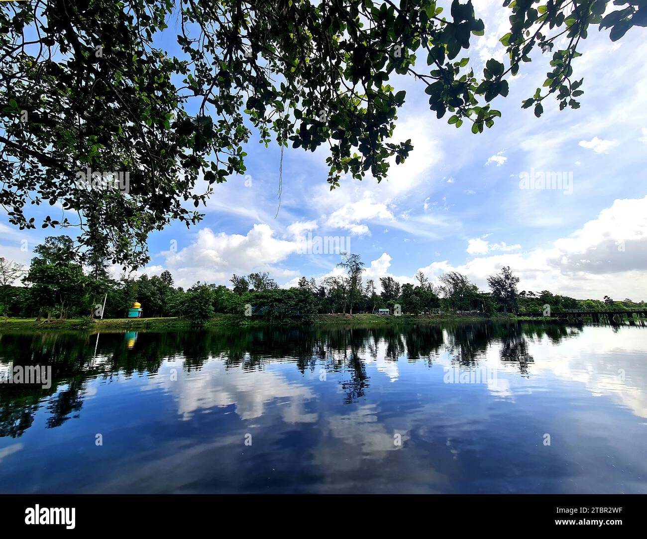 Il bellissimo paesaggio del villaggio rurale del Bengala Occidentale in India. Foto Stock