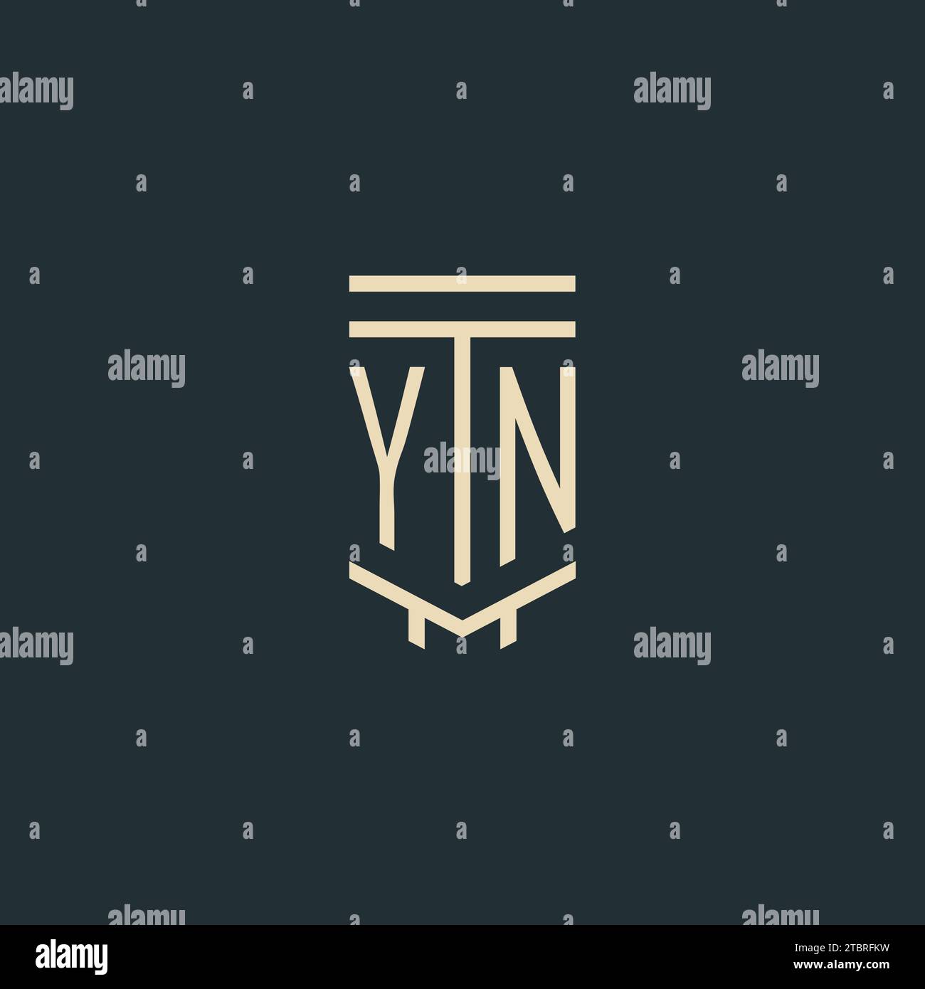 Monogramma iniziale con idee di design del logo a colonna Simple line art Illustrazione Vettoriale