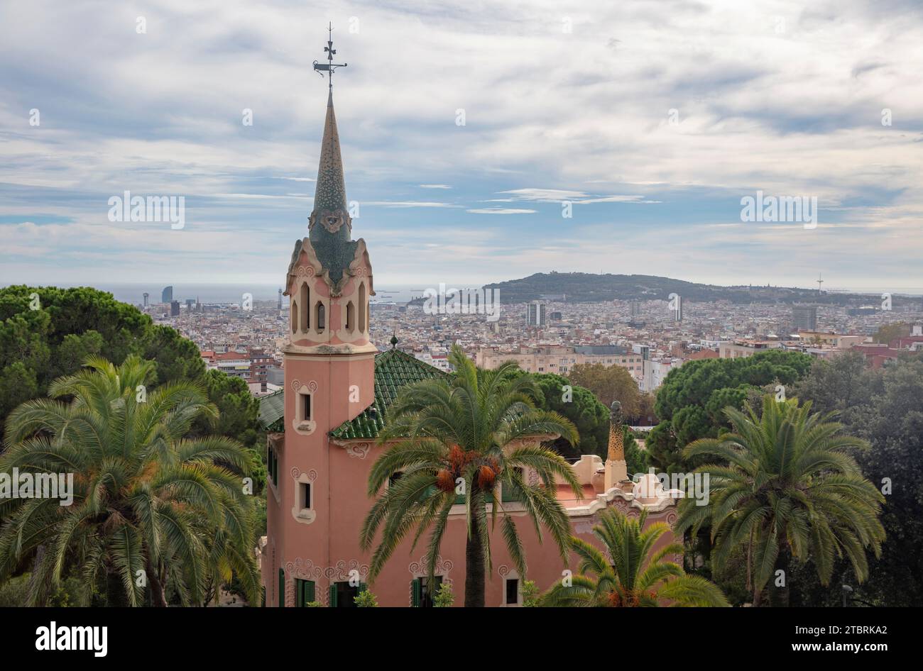 Spagna, Catalogna, Barcellona, Parc Güell, Gaudi Foto Stock