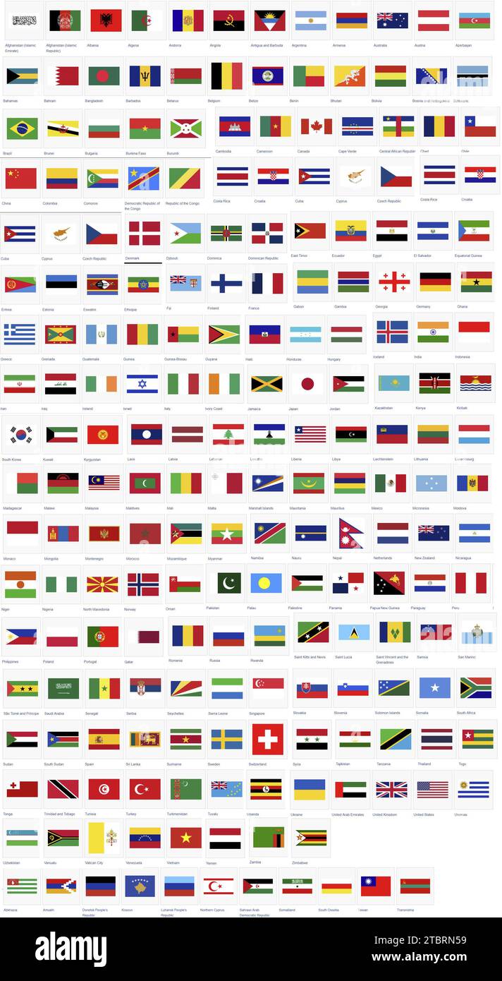 Bandiere del mondo Foto stock - Alamy