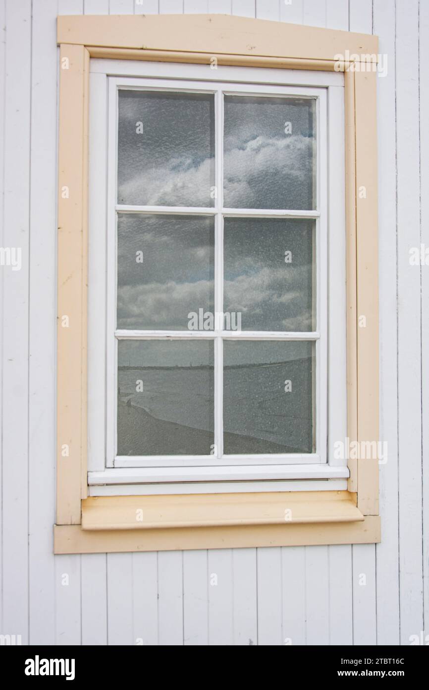 Germania, Meclemburgo-Pomerania occidentale, Isola di Usedom, casa, finestra, primo piano, dettaglio Foto Stock