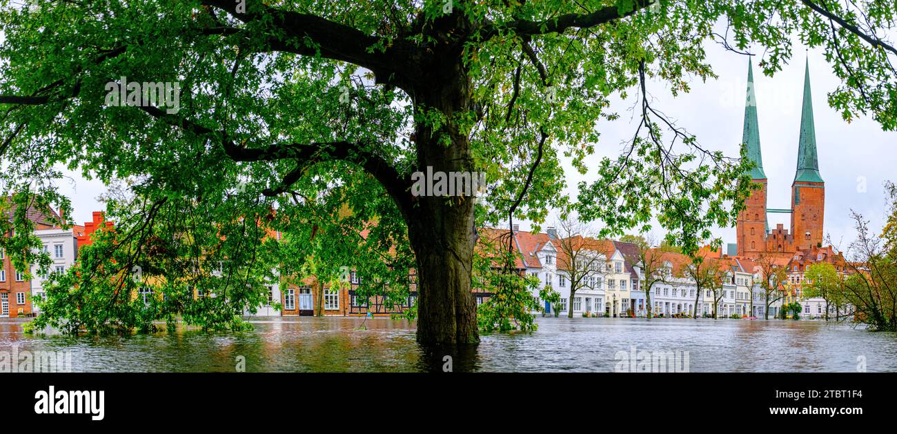 Inondazioni a Lübeck Foto Stock