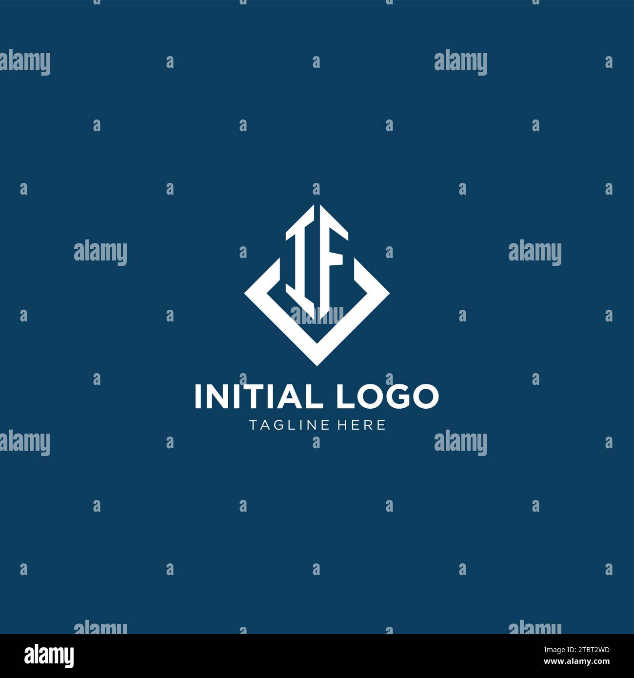 Rombo quadrato con logo IF iniziale con linee, grafica vettoriale dal design moderno ed elegante del logo Illustrazione Vettoriale