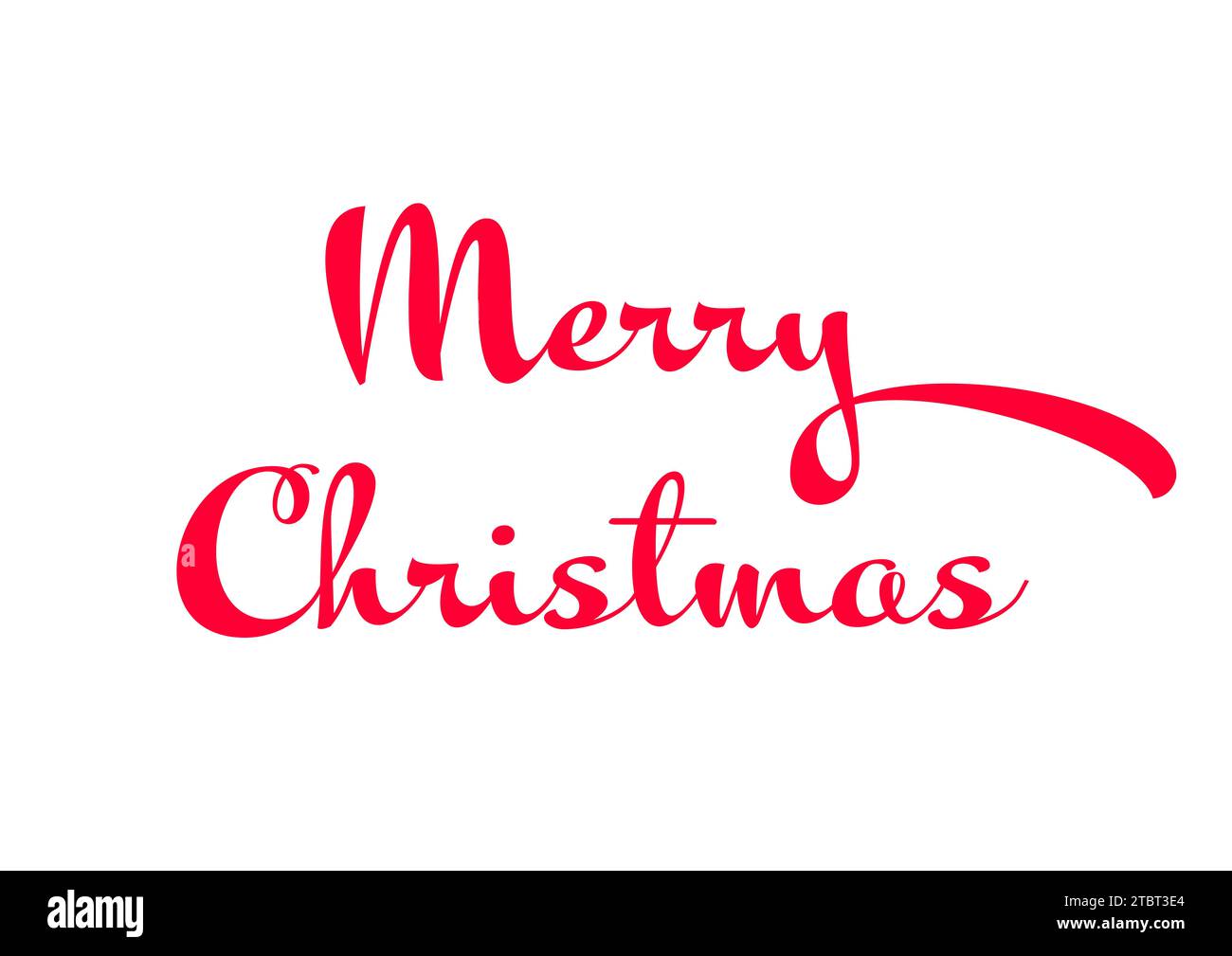 Buon Natale – cartolina, poster, illustrazione in colori brillanti rosso e bianco Foto Stock