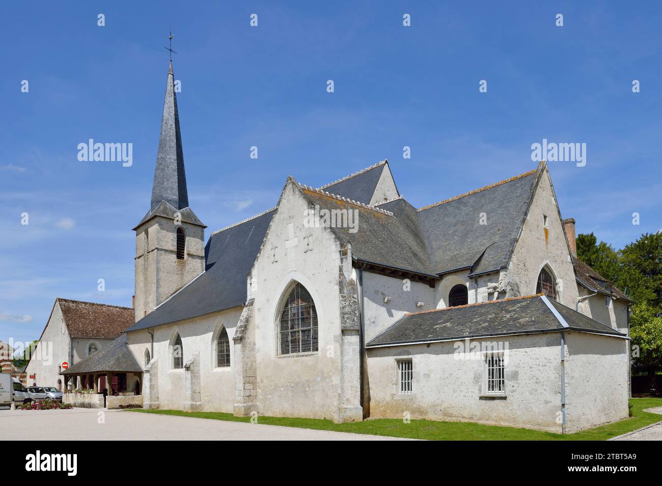 Chiesa di Saint-Etienne, Cheverny, dipartimento Loir-et-Cher, regione Centre-Val de Loire, Francia Foto Stock