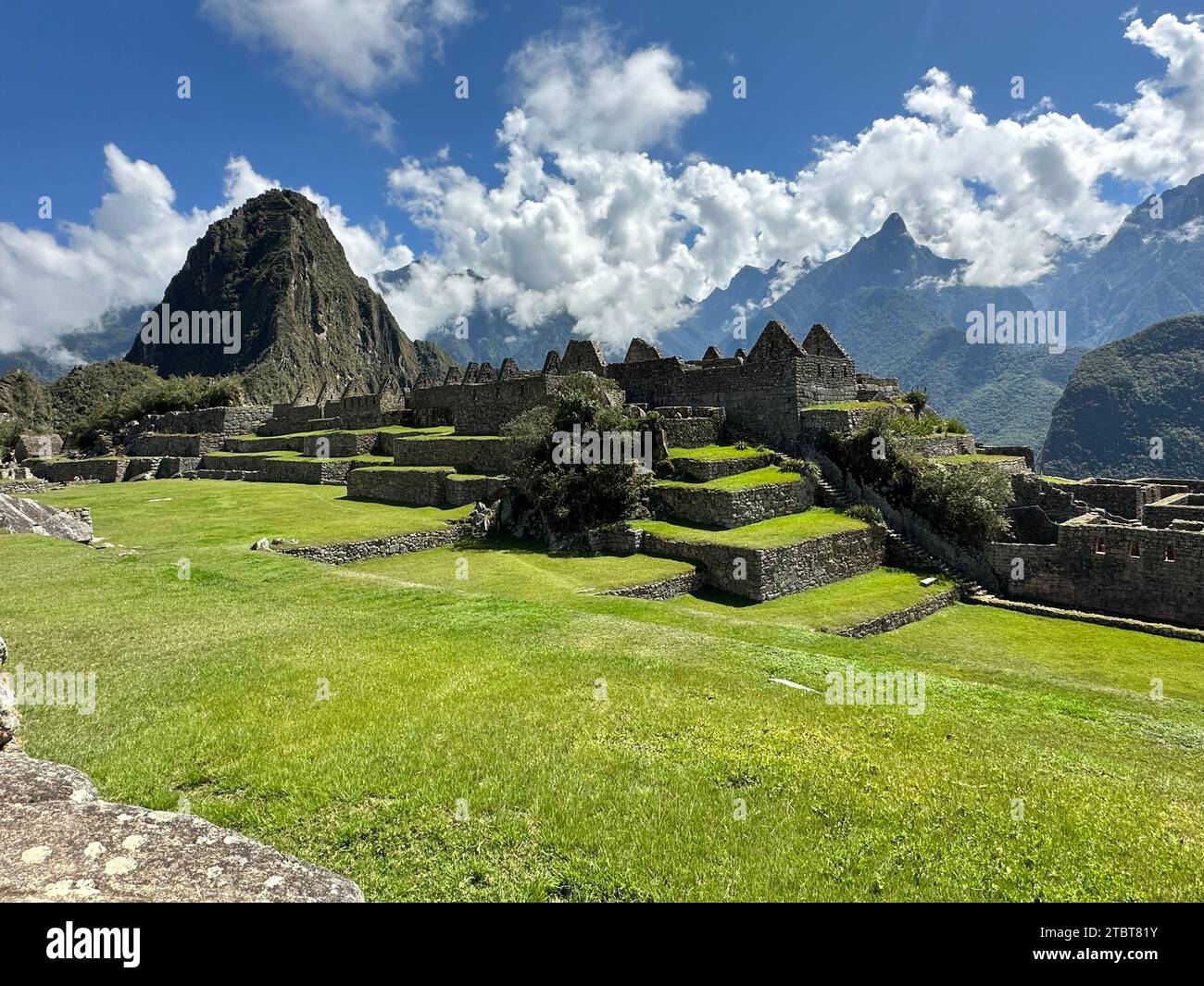 Macchu Picchu, Perù. Un'antica civiltà nelle verdi montagne del Perù Foto Stock
