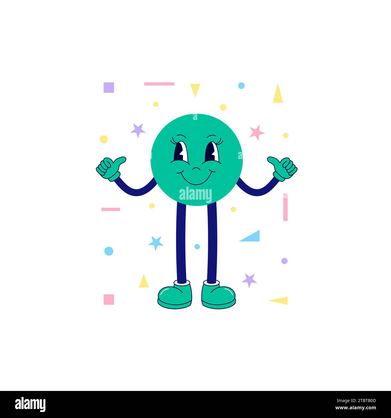 Girati in un divertente stile cartoni animati. Semplice e carino. Illustrazione Vettoriale