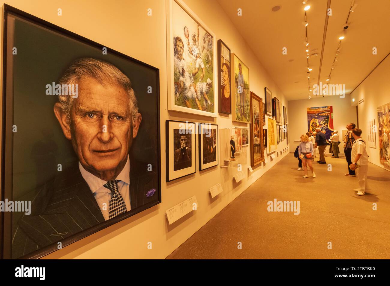 Inghilterra, Londra, National Portrait Gallery, History Makers Now Space che espone opere d'arte contemporanea di personaggi famosi Foto Stock