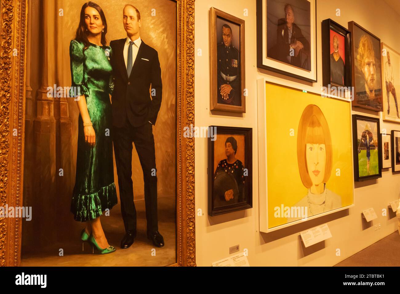 Inghilterra, Londra, National Portrait Gallery, History Makers Now Space che espone opere d'arte contemporanea di personaggi famosi Foto Stock