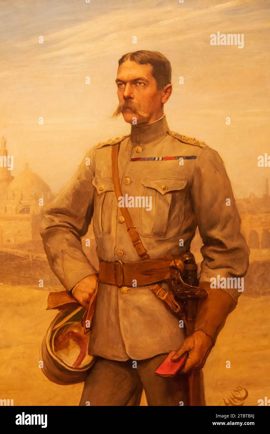 Inghilterra, Londra, Ritratto di Herbert Kitchener, i conte Kitchener (1850-1916) di Sir Hubert von Kerkomer e Frederick Goodall datato 1890 Foto Stock
