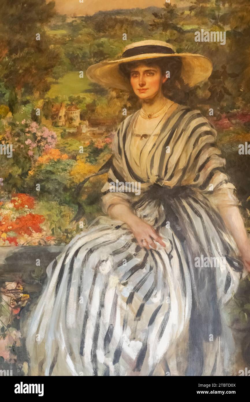 Inghilterra, Kent, Lamberhurst, Scotney Castle, Scotney New Castle, ritratto di Mary Rosamond Anstruther poi signora Edward Windsor Hussey (1877-1958) Foto Stock