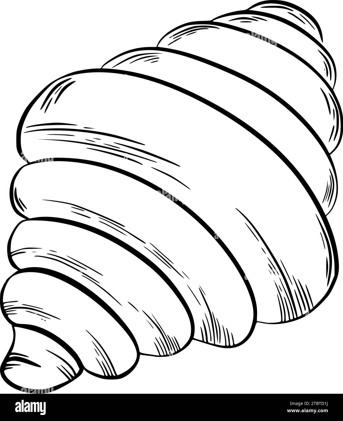 Croissant classico. Illustrazione vettoriale. Stile grafico. disegnato a mano in uno stile semplice e minimalista. Utilizzabile per cucina, appunti, libri di cucina, tessuti Illustrazione Vettoriale