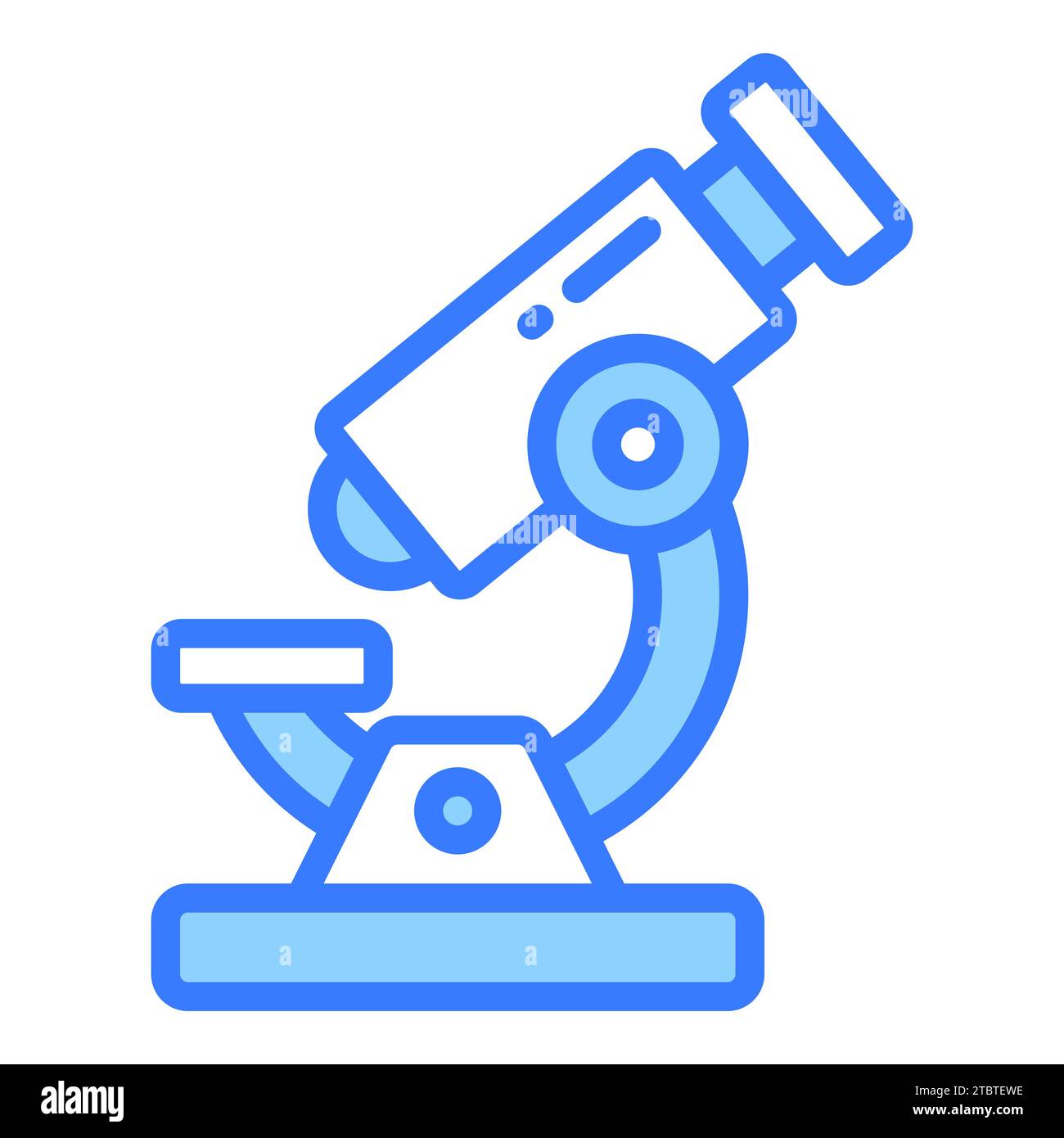 icona della linea vettoriale del microscopio, icona della scuola e dell'istruzione Illustrazione Vettoriale