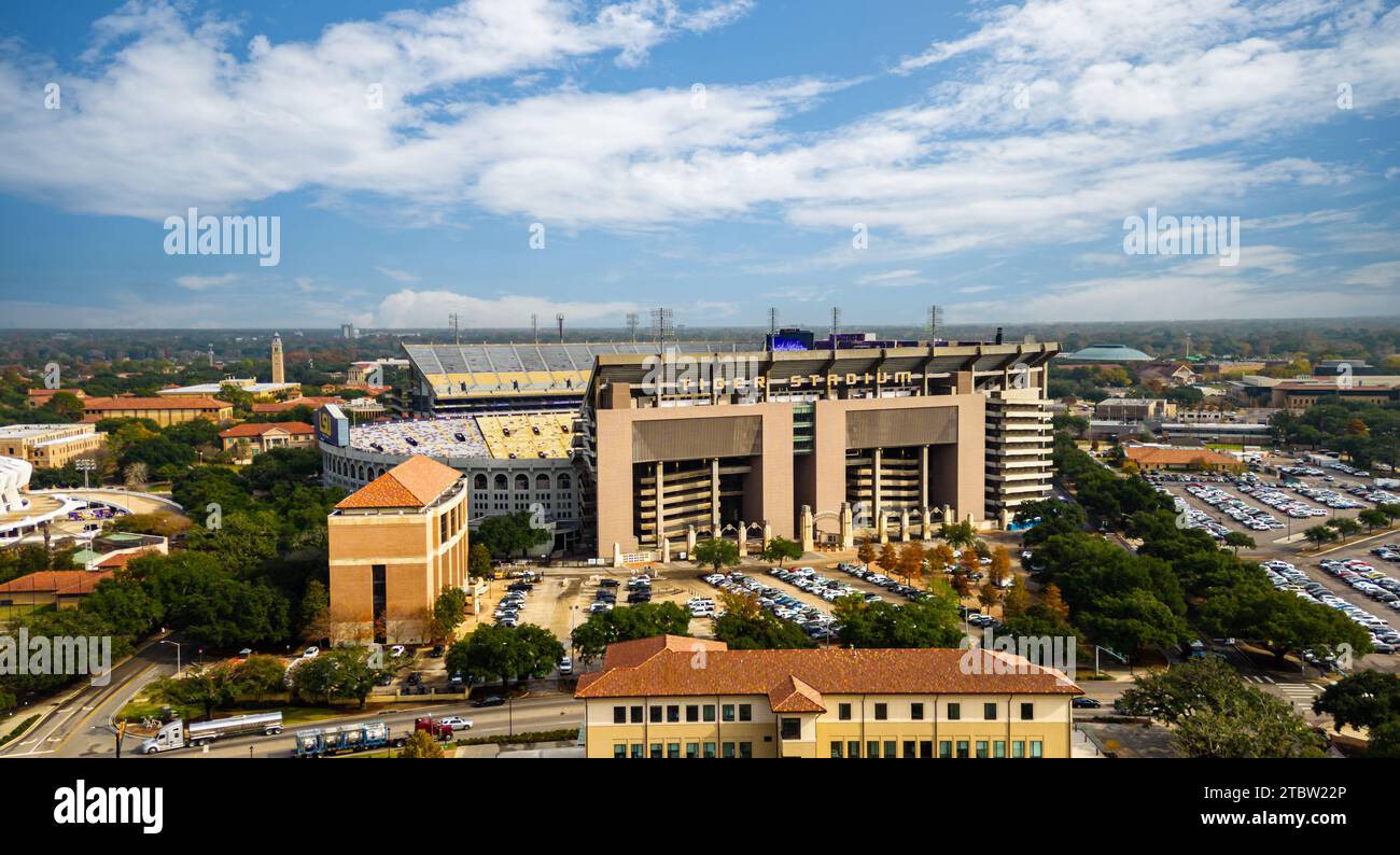 Baton Rouge, LOUISIANA - 1° dicembre 2023: Il Louisiana State University Tiger Stadium è sede della squadra di football della LSU Foto Stock