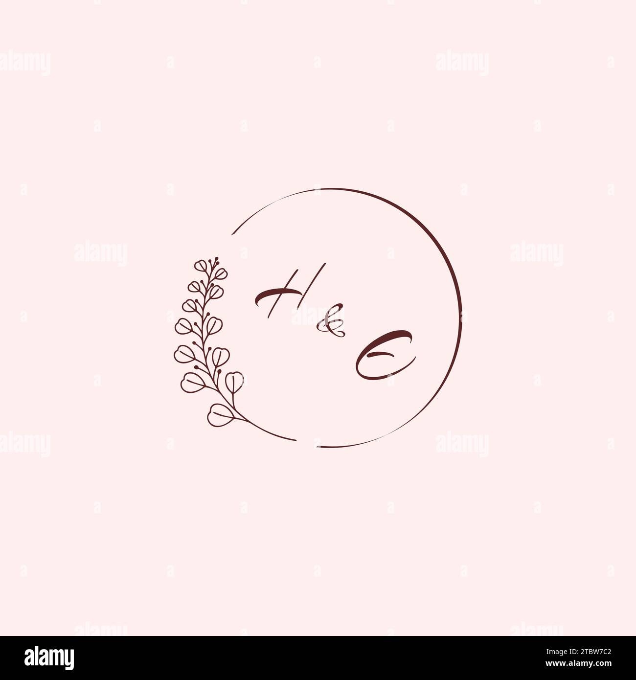 Lettere con il logo del matrimonio EH in un design professionale di alta qualità che si adatta bene a qualsiasi supporto di stampa Illustrazione Vettoriale