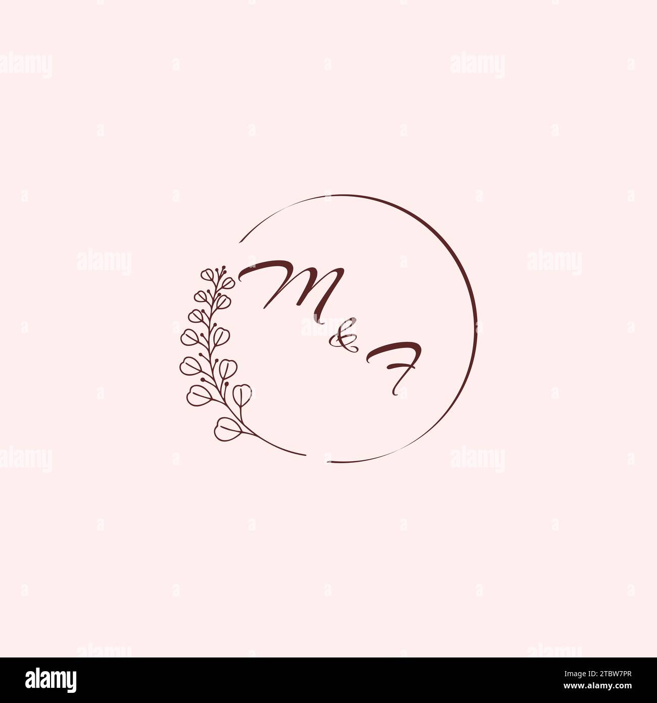 Lettere con logo FM per matrimoni in un design professionale di alta qualità che si adatta perfettamente a qualsiasi supporto di stampa Illustrazione Vettoriale
