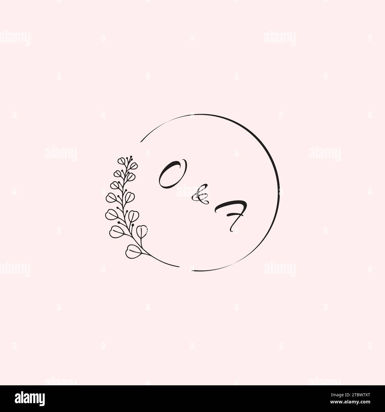 Lettere con il logo del matrimonio FO in un design professionale di alta qualità che si adatta bene a qualsiasi supporto di stampa Illustrazione Vettoriale