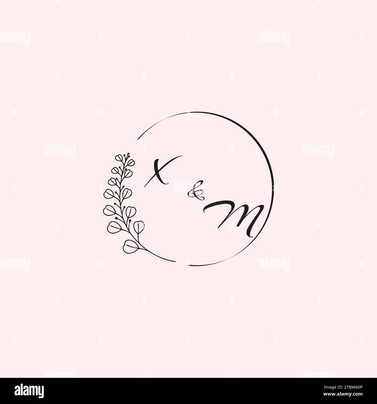 Lettere con logo MX per matrimoni in un design professionale di alta qualità che si adatta perfettamente a qualsiasi supporto di stampa Illustrazione Vettoriale