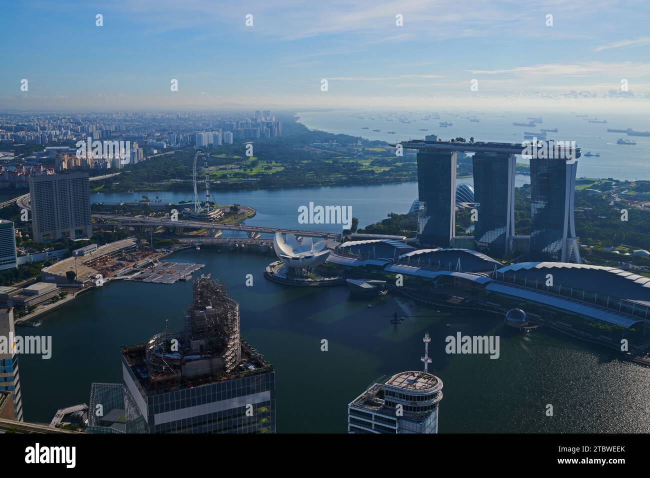 Splendida vista dell'iconico edificio Marina Bay Sands a Singapore Foto Stock