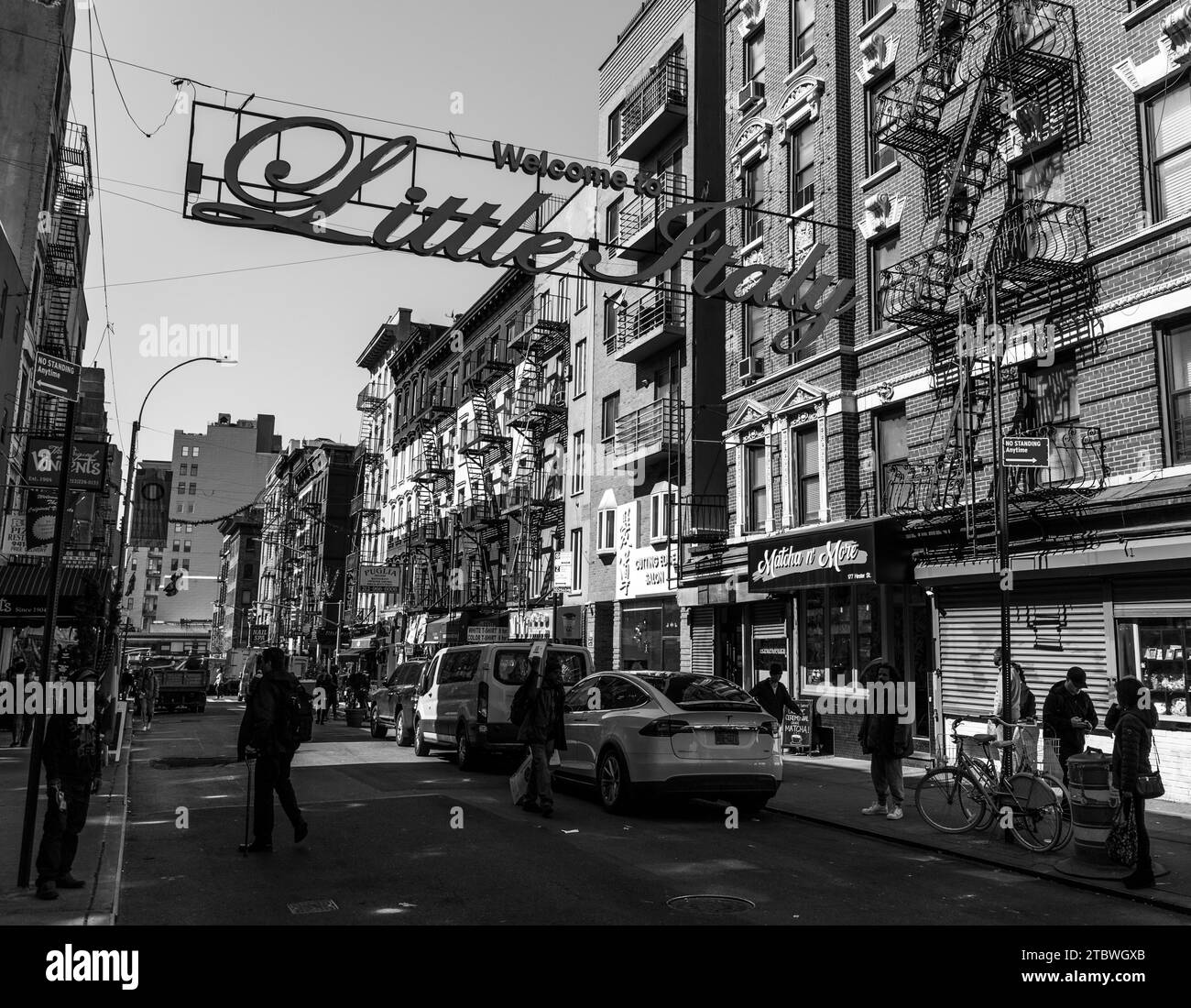 Un'immagine in bianco e nero di Little Italy Foto Stock