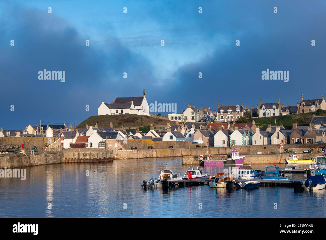 Findochty a novembre. Moray, Scozia. Foto Stock