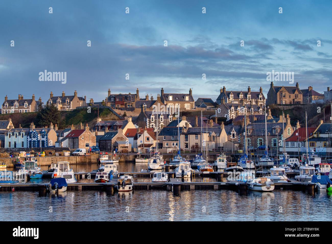 Findochty a novembre. Moray, Scozia. Foto Stock