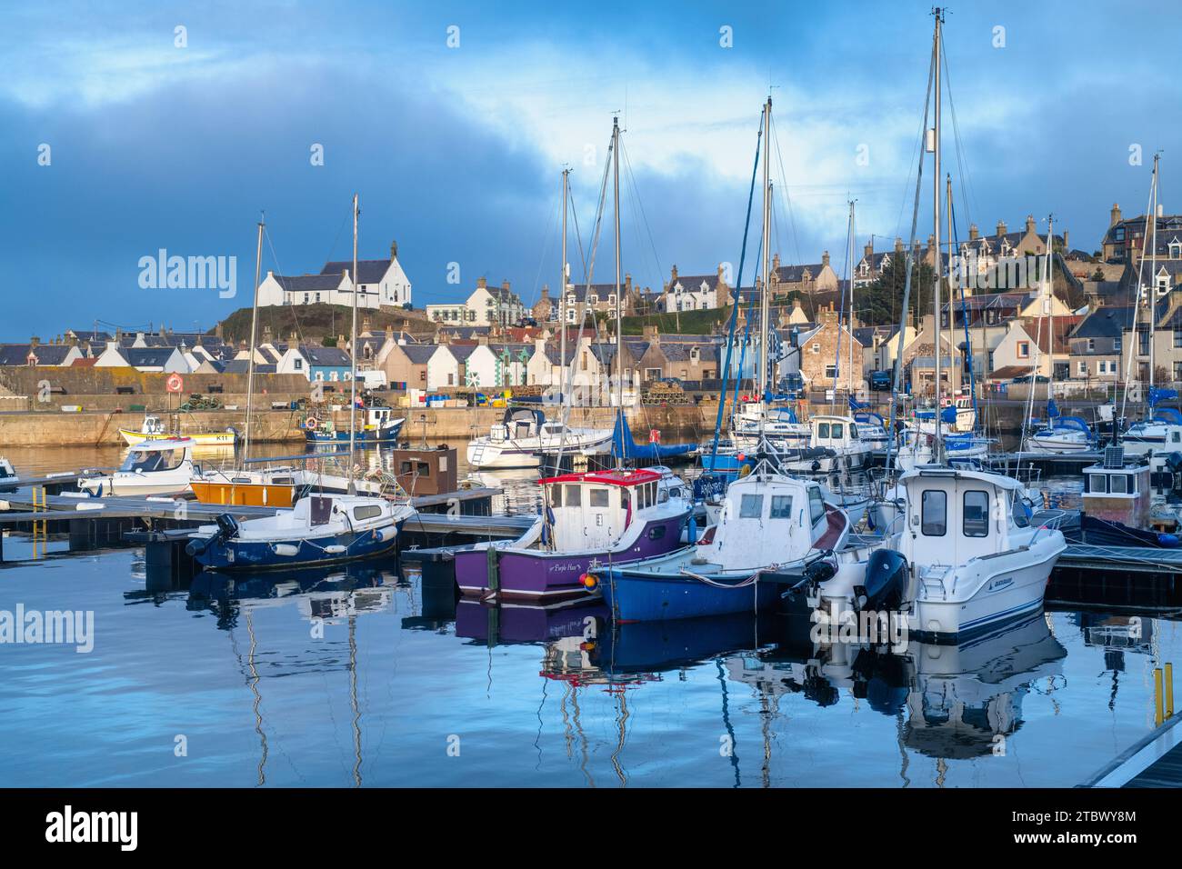 Findochty a novembre. Moray, Scozia. Foto Stock