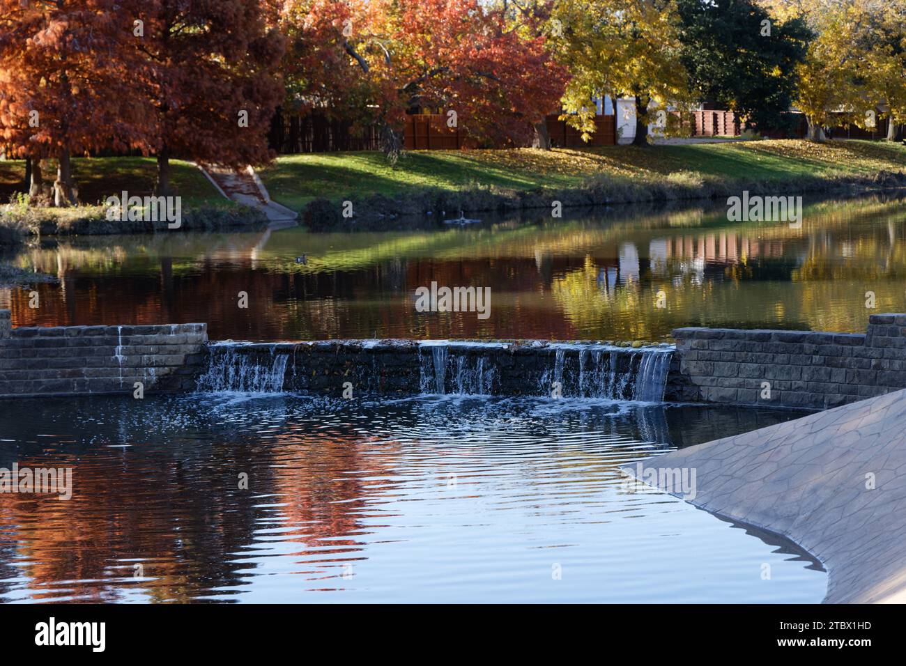 Una costa tranquilla, con uno sfondo mozzafiato di alberi lussureggianti e verdeggianti e un'atmosfera tranquilla e tranquilla Foto Stock