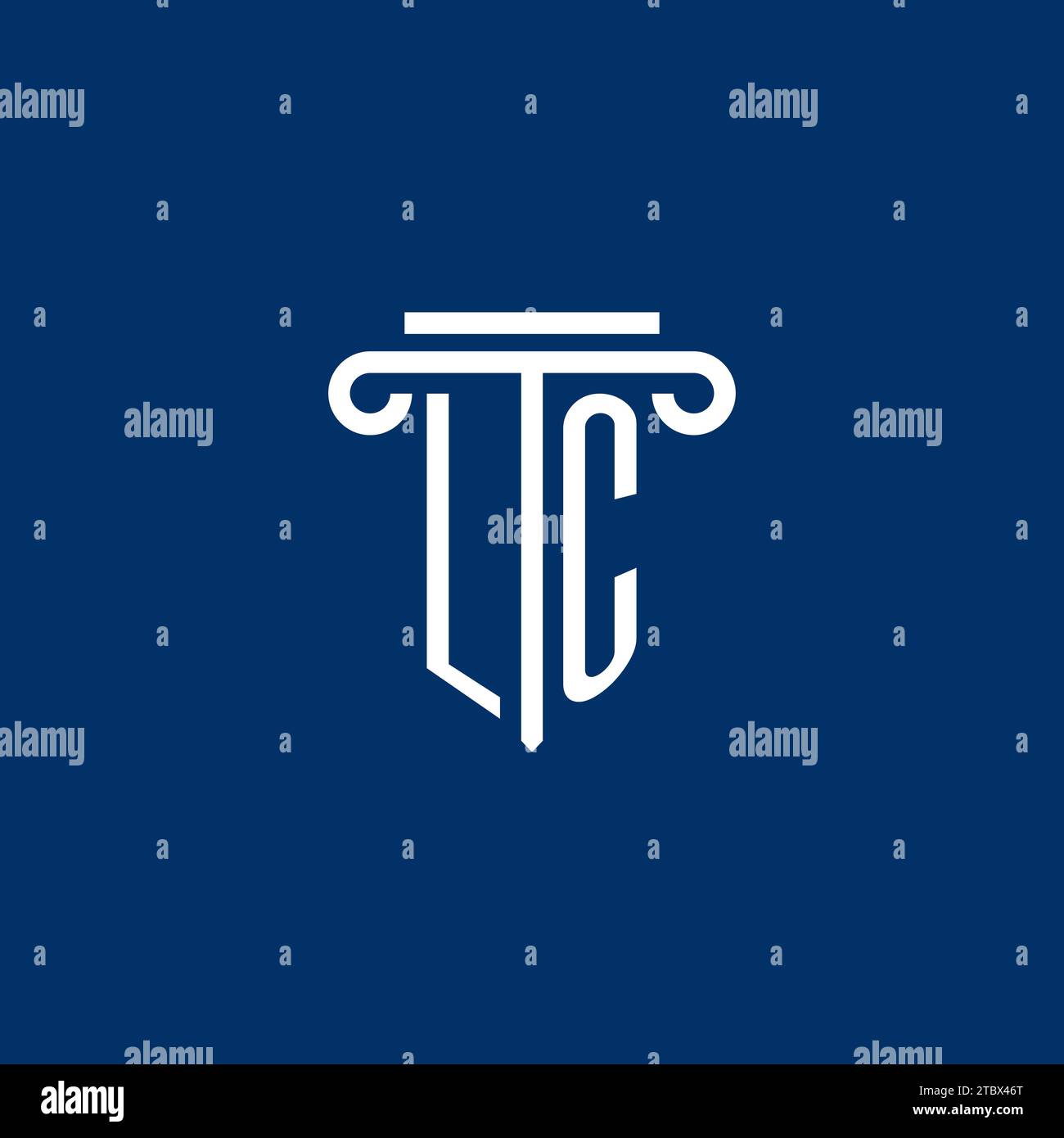 Monogramma con logo iniziale LC con design a semplice icona a colonna Illustrazione Vettoriale