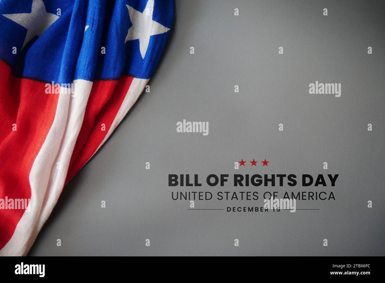 Buon Bill of Rights Day. 15 dicembre. USA Holiday Concept. Adatto per sfondo, banner, cartoline e poster con iscrizione di testo. Foto Stock