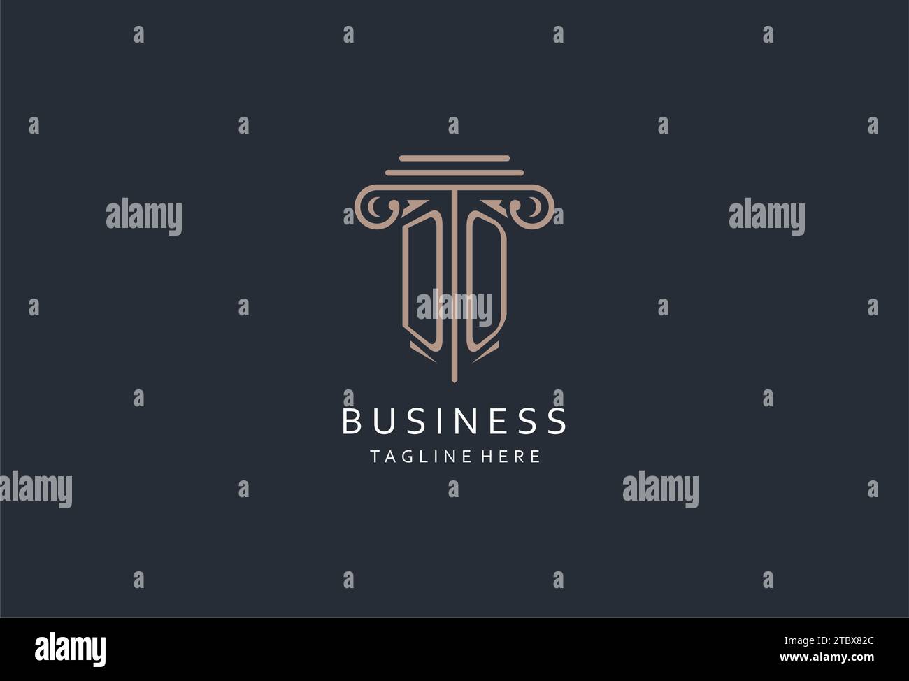 Logo monogramma con icona a forma di pilastro, logo di design elegante e lussuoso per idee di design iniziali del logo di stile dello studio legale Illustrazione Vettoriale
