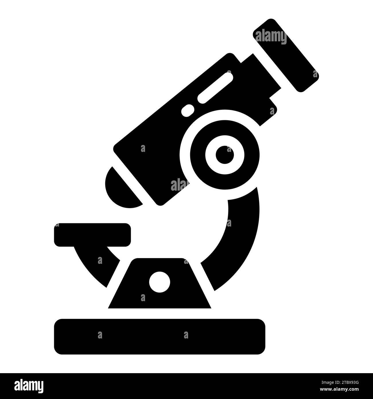 icona del glifo vettoriale del microscopio, icona scuola e istruzione Illustrazione Vettoriale
