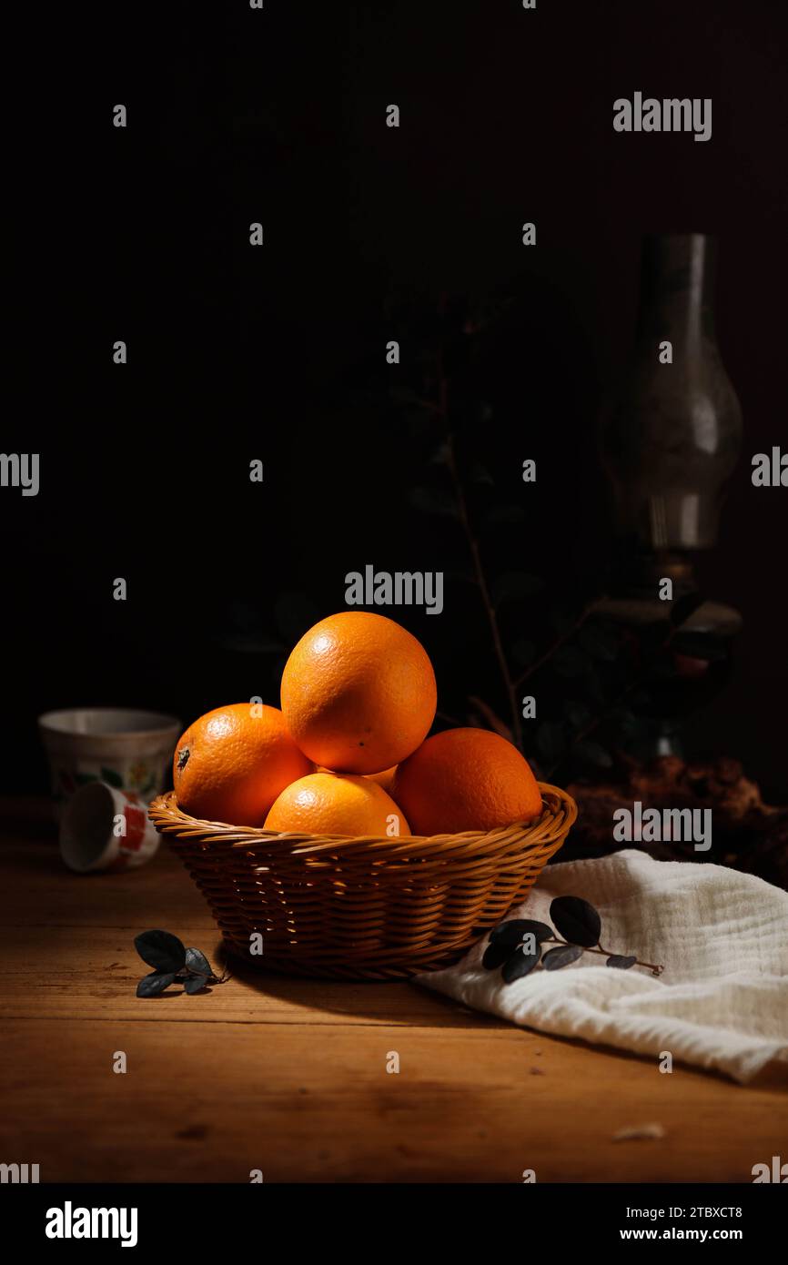Splendide immagini di arance, fotografie in stile vintage, immagini di alta qualità Foto Stock