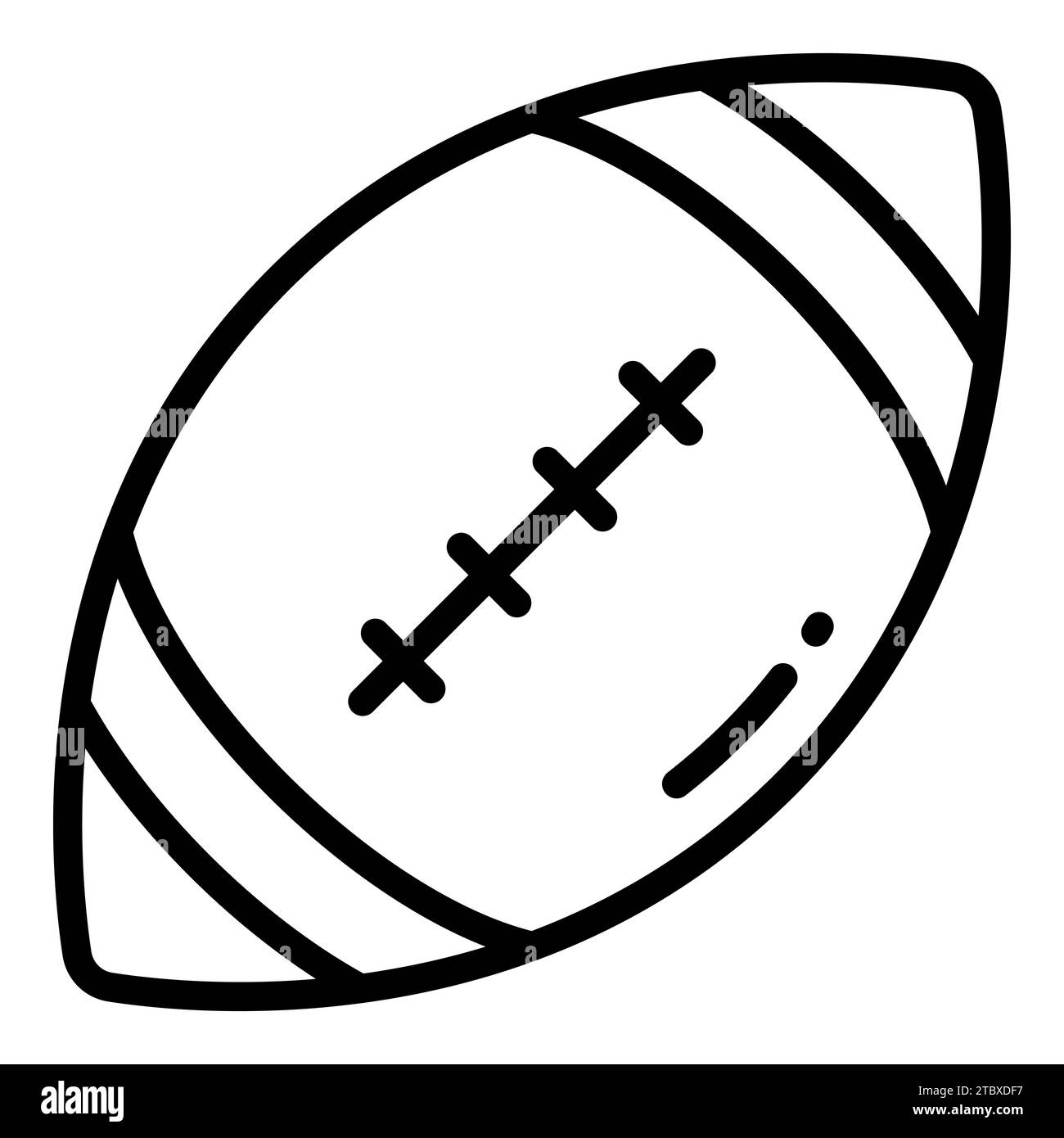 icona della linea vettoriale della palla da rugby, icona della scuola e dell'istruzione Illustrazione Vettoriale