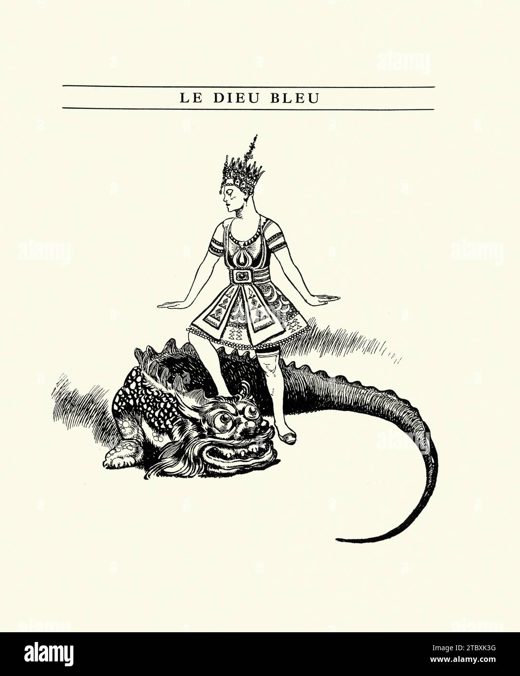 Il Dio blu e il mostro, Costume design per le Dieu bleu è un balletto in un atto Foto Stock