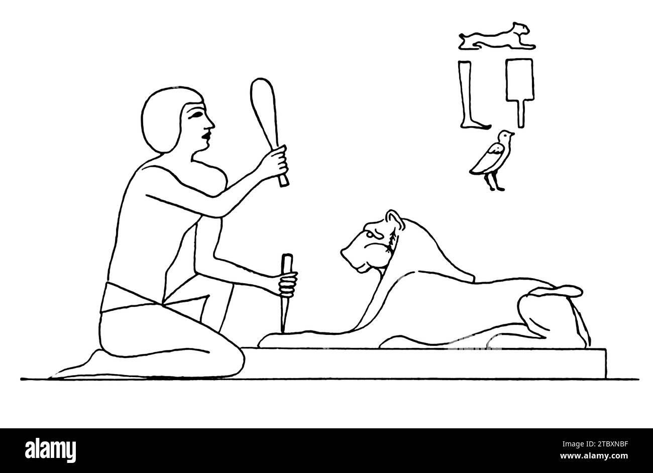 Illustrazione di antichi scalpellini egiziani con scalpelli al lavoro. Da "metodi di estrazione degli antichi" di W. F. Durfee dell'Engineering Magaz Foto Stock