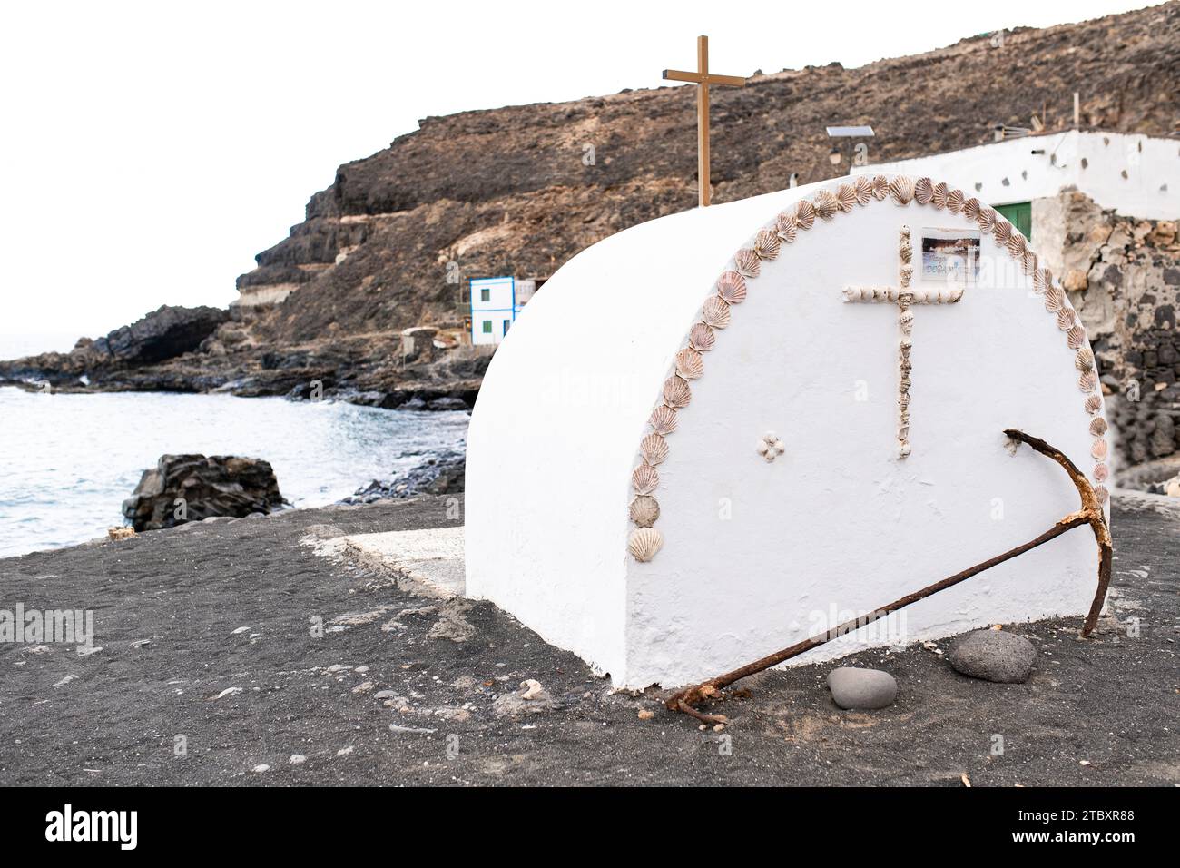 Piccola cappella nel villaggio di Los Molinos, Fuerteventura, Isole Canarie. Foto Stock