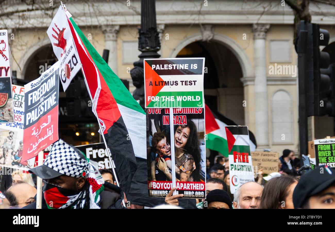 Londra, Regno Unito. 9 dicembre 2023. Protesta pro-palestinese. Crediti: Sinai Noor/Alamy Live News Foto Stock