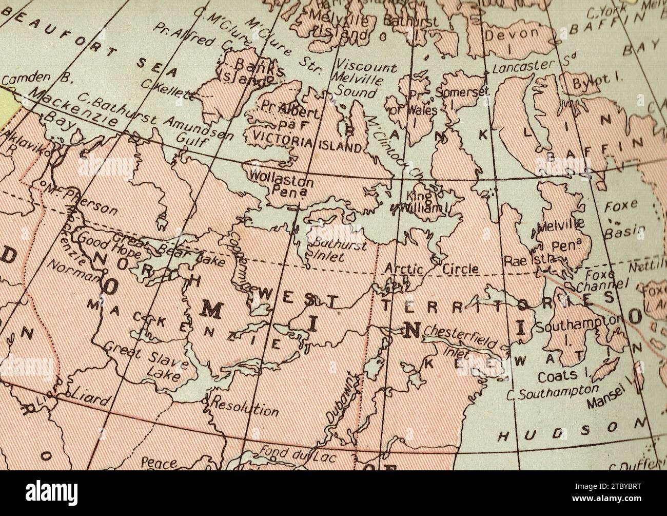 Una mappa politica vintage/antica in seppia che mostra il Canada. Foto Stock