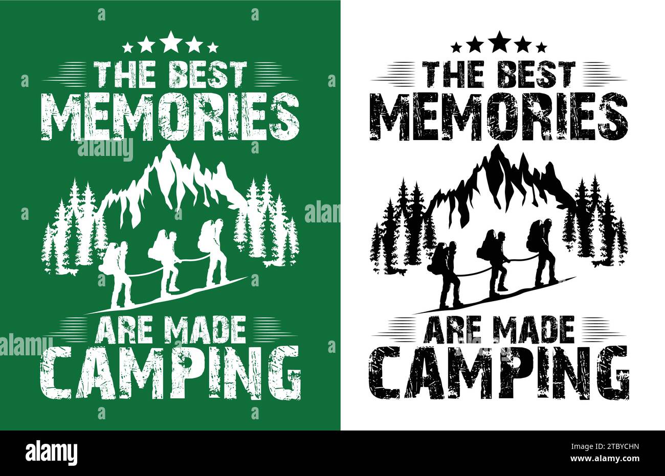 Camping T-shirt Line Art Design, Camping Vector e Illustration Line Art Design. Illustrazione Vettoriale