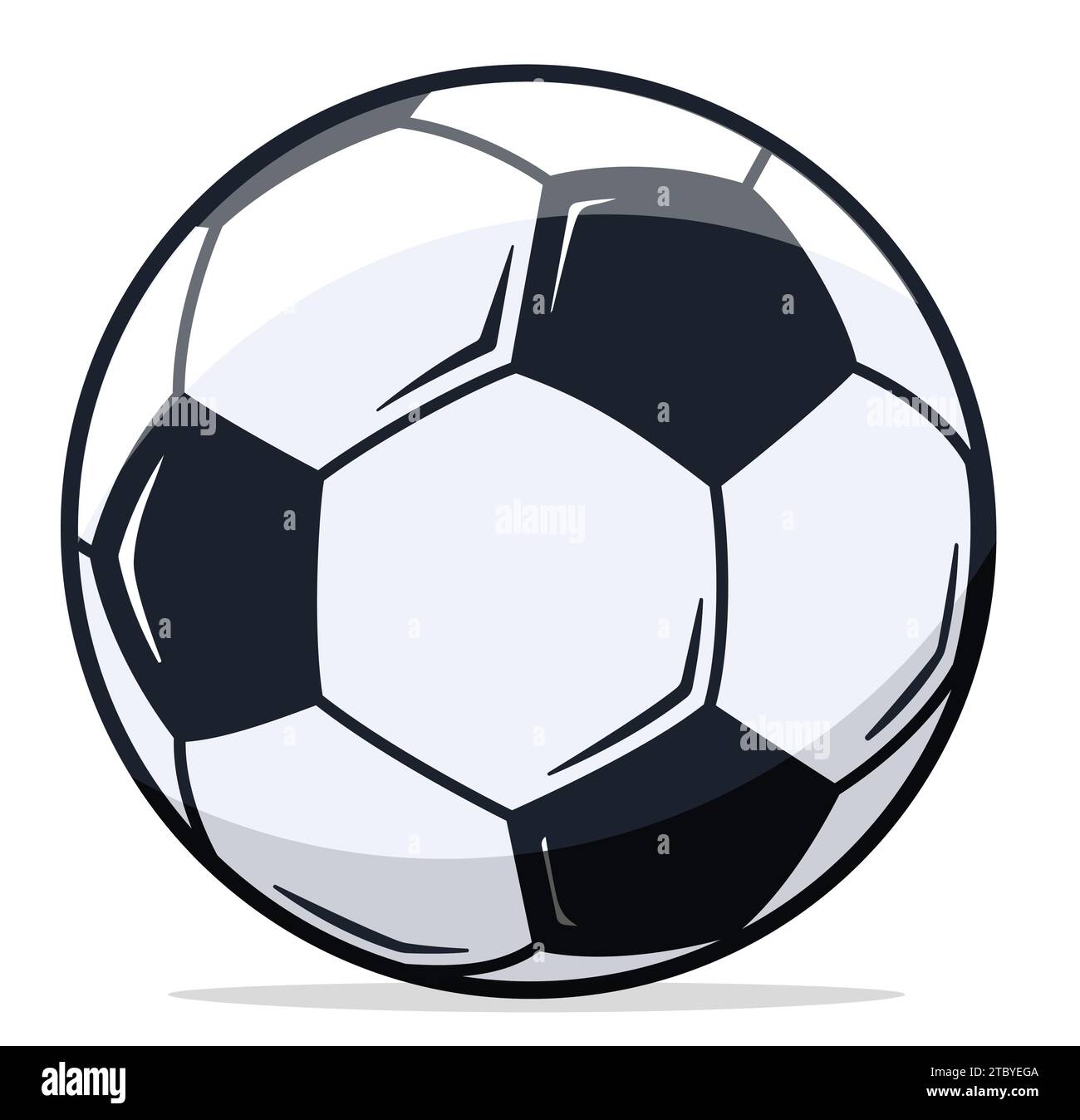 Immagine della palla da calcio su sfondo bianco Illustrazione Vettoriale