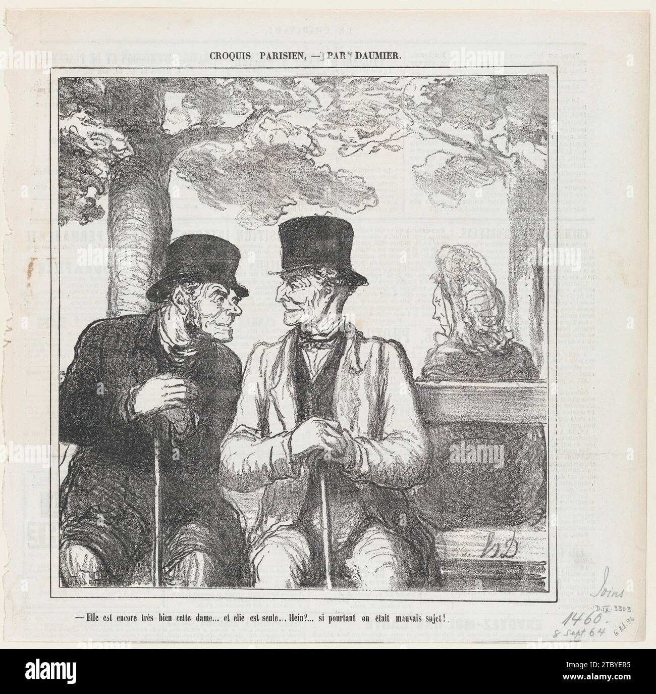 Non male, non male per niente la signora laggiù... Mi chiedo se sia sola... What rakes We Are!, from 'Parisian Sketches', pubblicato su le Charivari, 8 settembre 1864 1962 da Honore Daumier Foto Stock