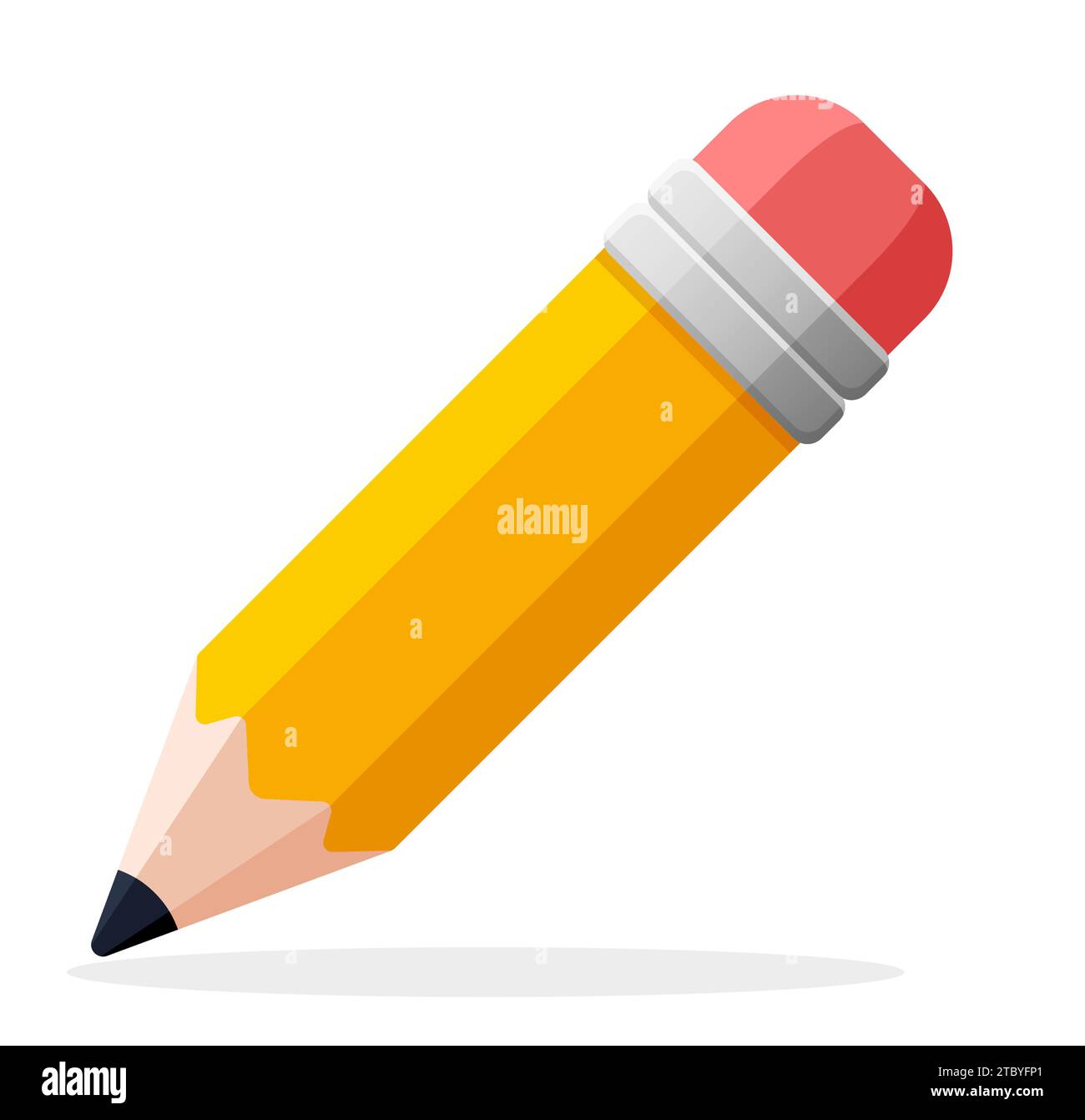 Immagine di matita isolata su sfondo bianco Illustrazione Vettoriale
