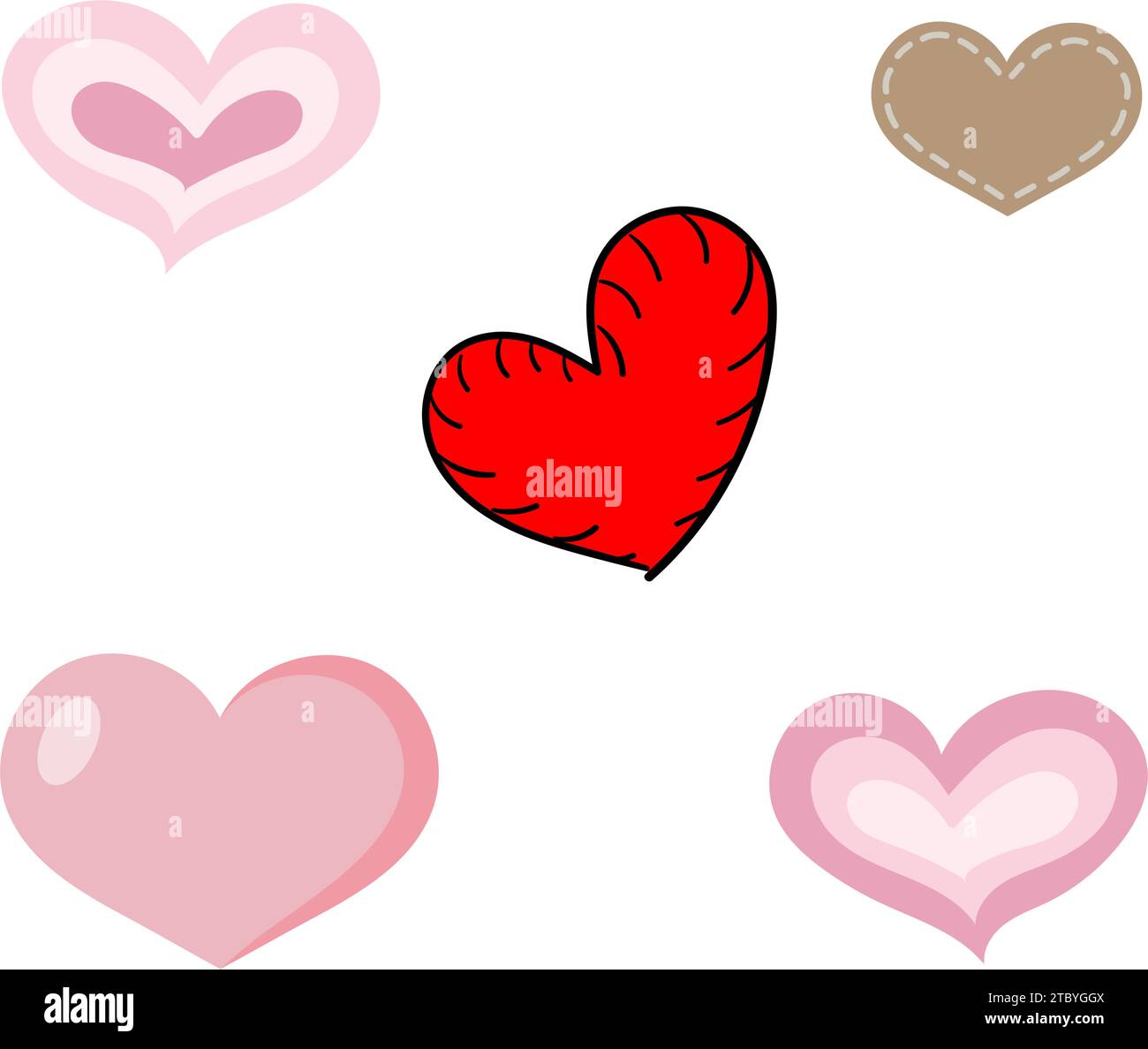 Icone del cuore vettoriale. San Valentino Illustrazione Vettoriale