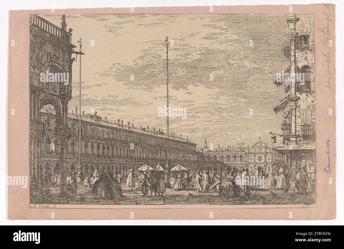 Piazza San Marco con le Procuratie nuove sulla sinistra e la chiesa di San Geminiano sullo sfondo 1962 di Canaletto (Canale Giovanni Antonio) Foto Stock