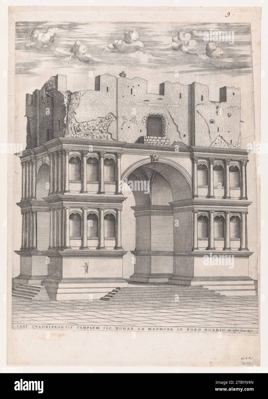 Tempio di Giano, da 'Speculum Romanae Magnificentiae' 1941 di Anonimo Foto Stock