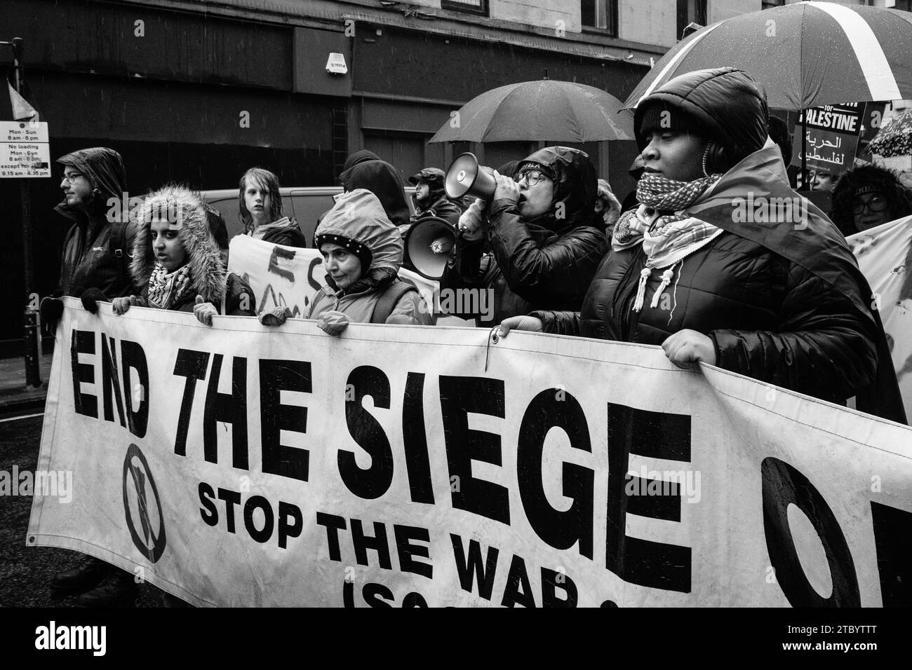 Dimostrazione pro palestinese tenutasi a Glasgow il 9 dicembre 2023 dalla Stop the War Coalition Foto Stock